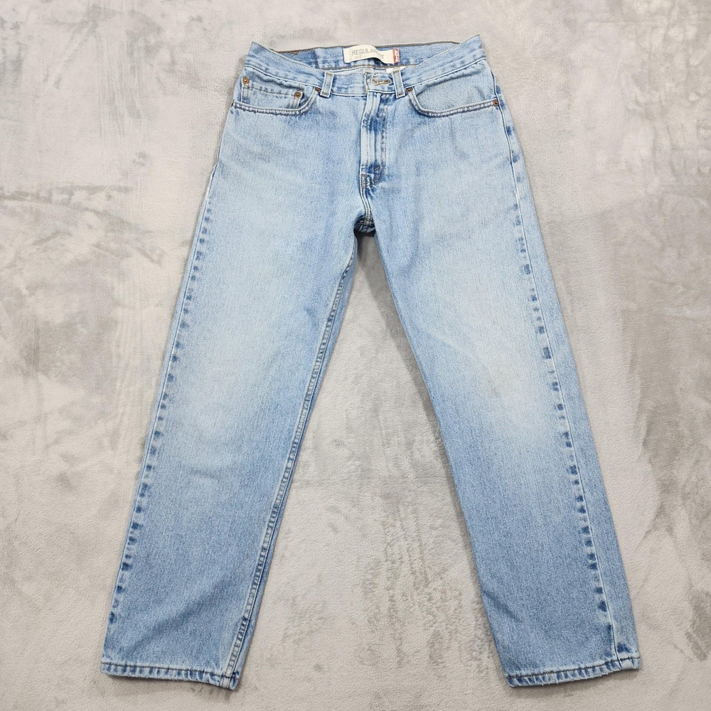 Levi's 505 Jeans Mens 32x30 Blue Light Wash Regular Fit Straight Denim Casual
